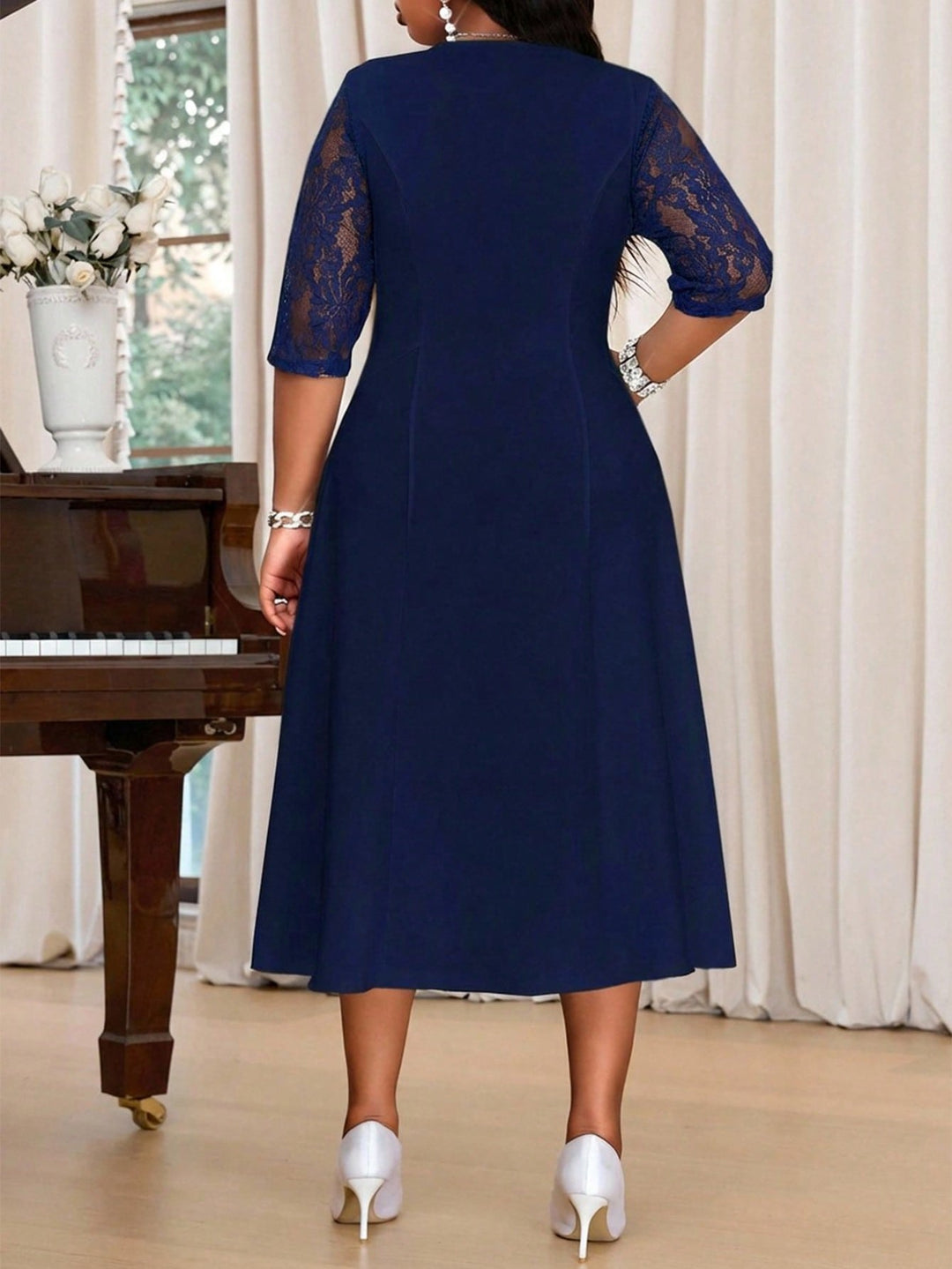 Rochie midi SHEIN, albastru