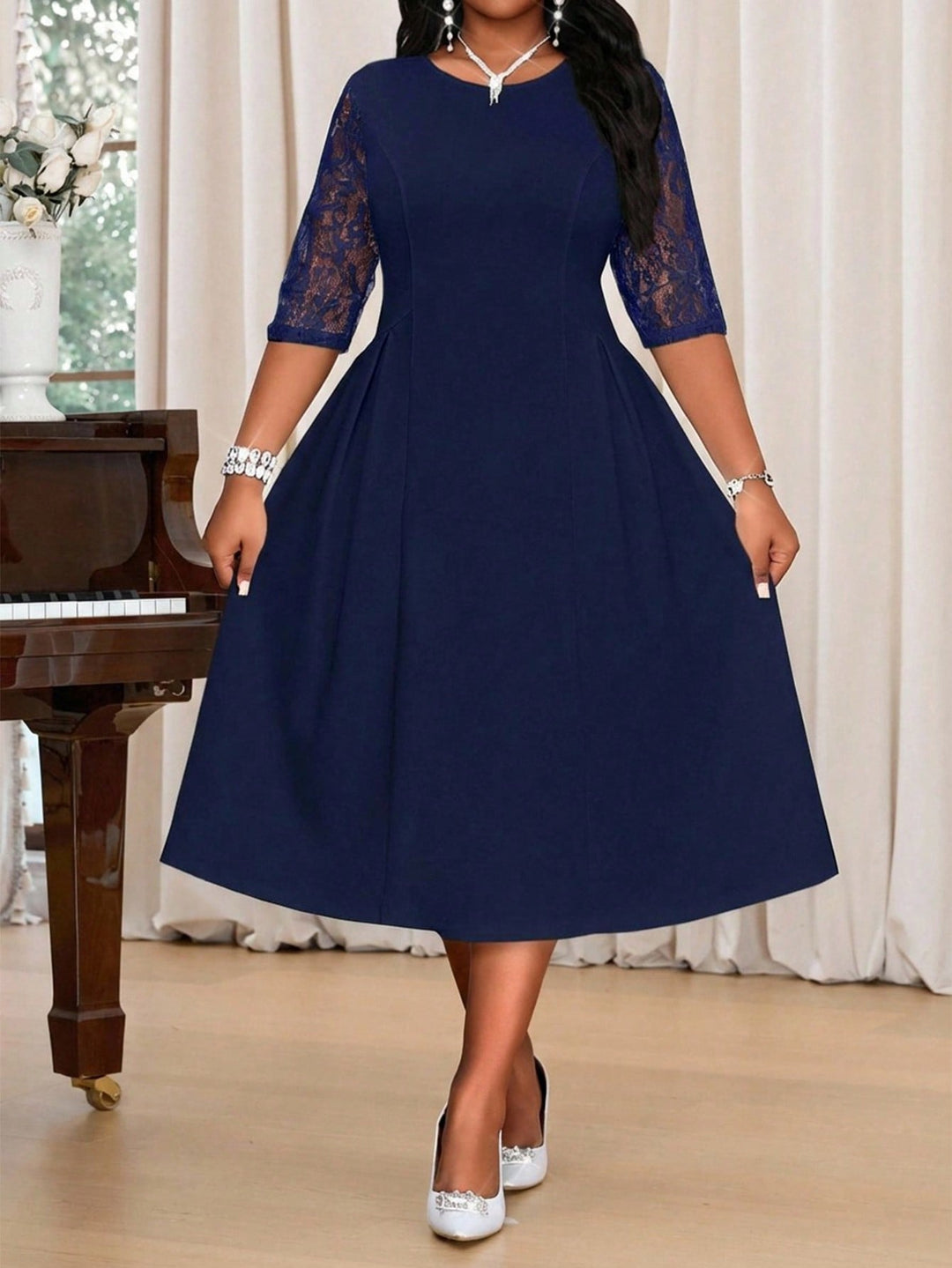 Rochie midi SHEIN, albastru