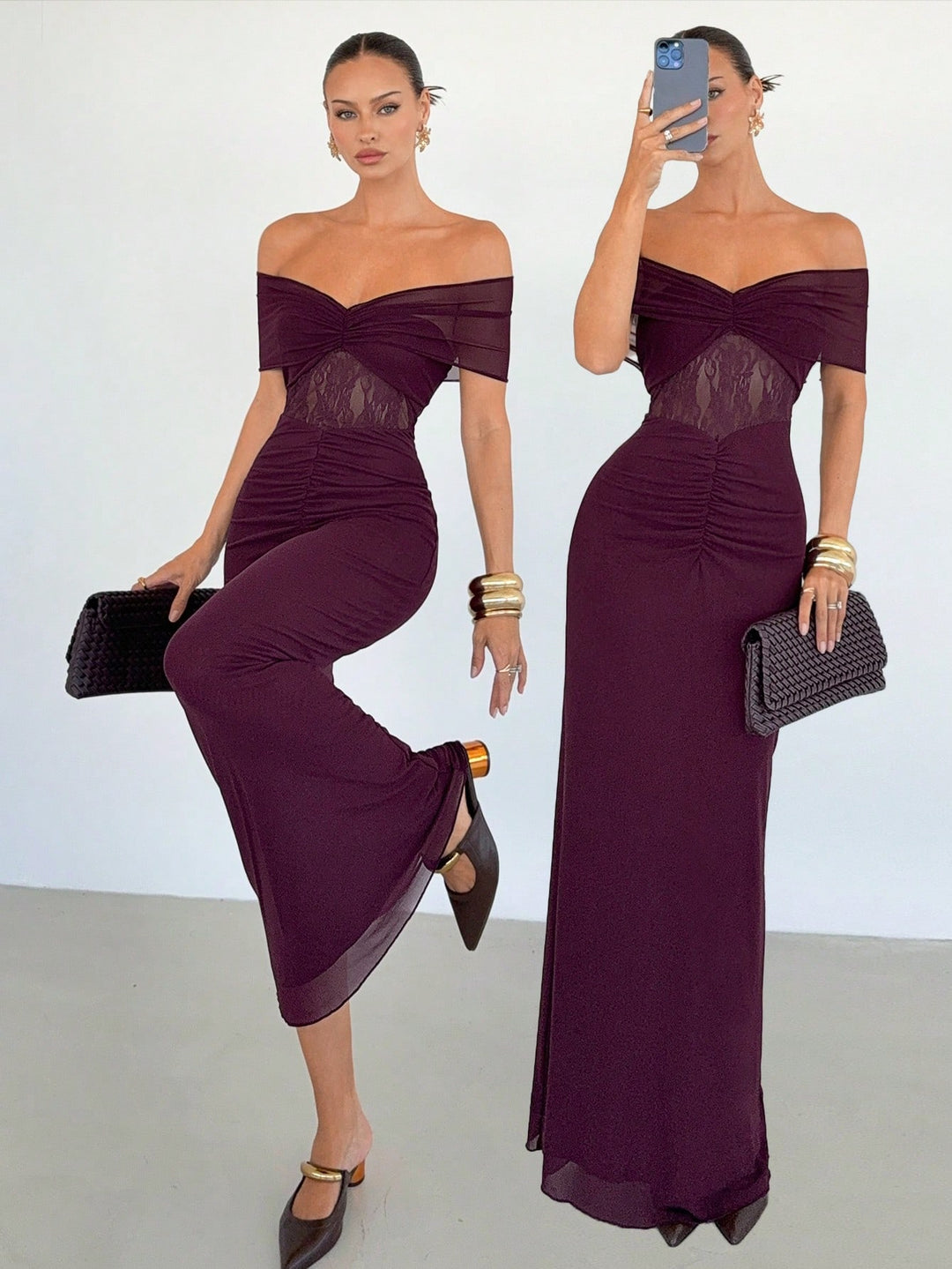 Rochie maxi SHEIN, vișiniu
