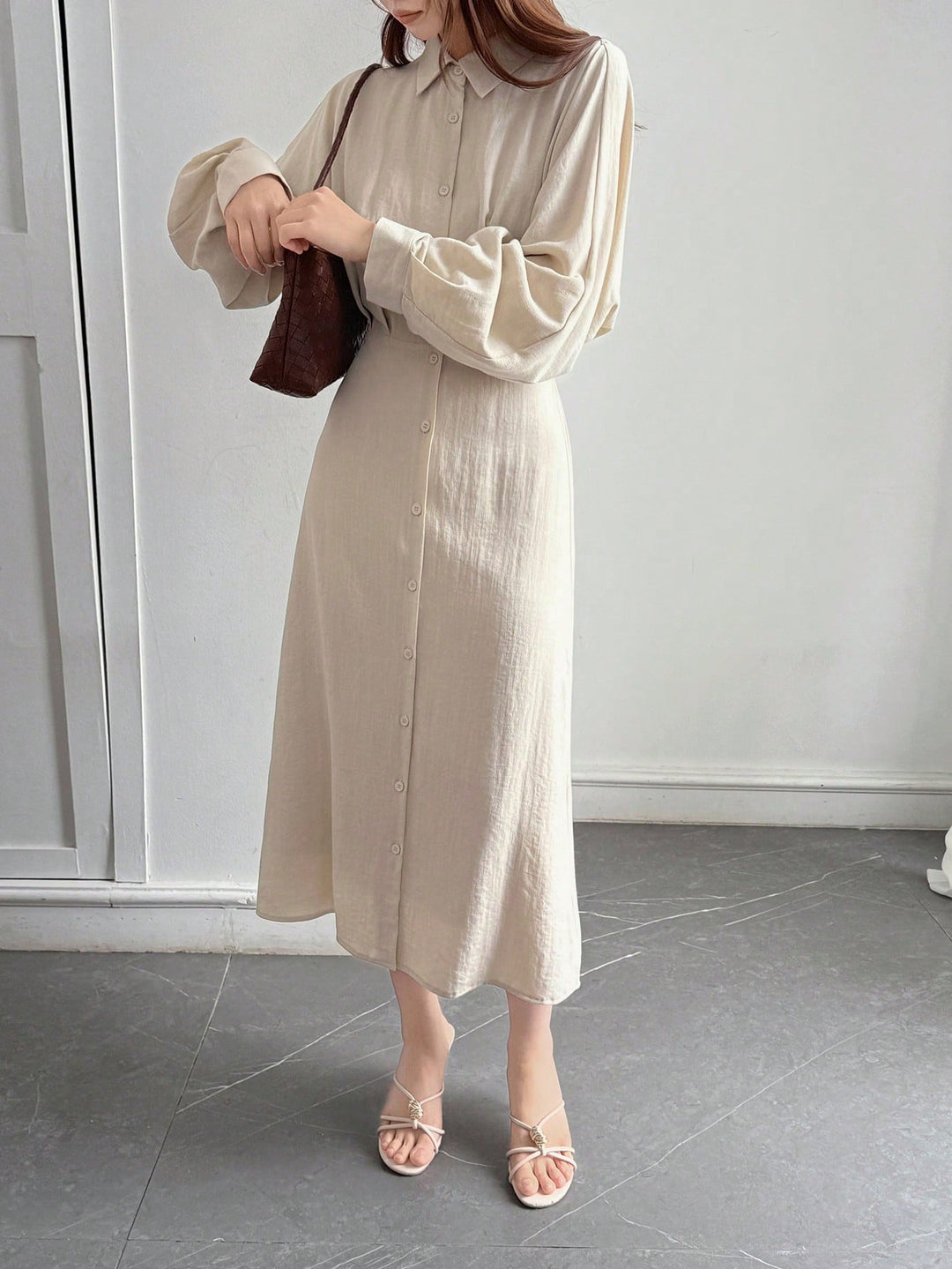 Rochie maxi SHEIN, kaki