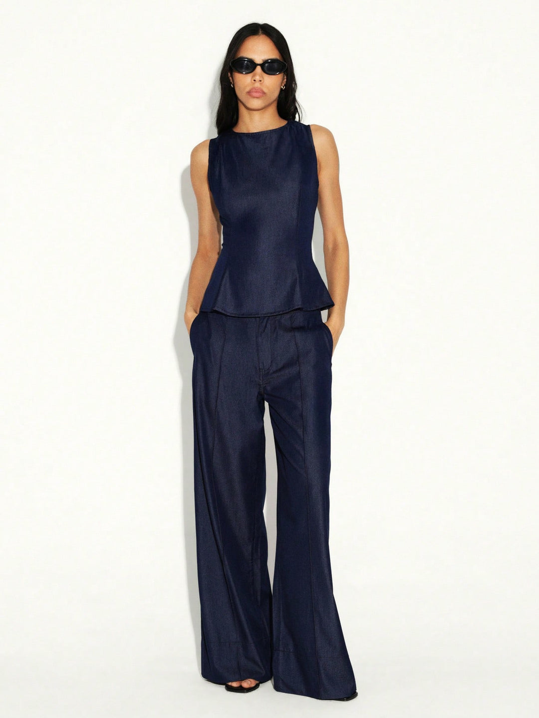 Pantaloni SHEIN, albastru