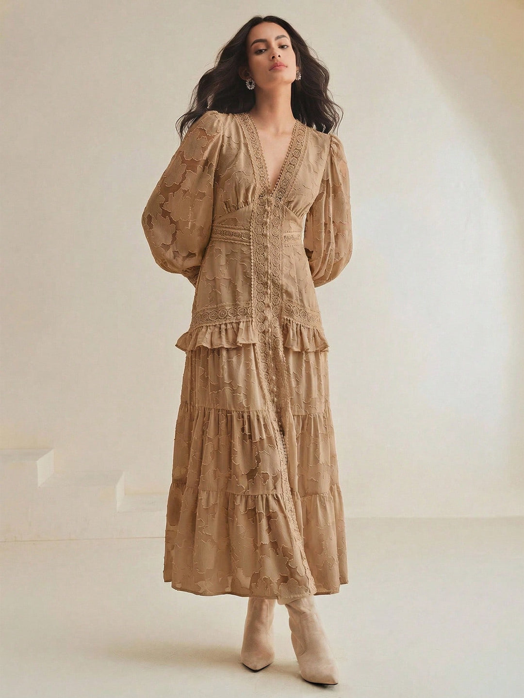 Rochie maxi SHEIN, kaki