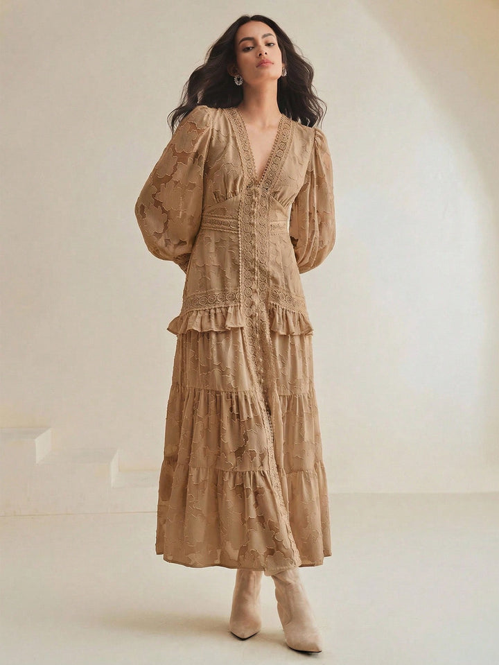Rochie maxi SHEIN, kaki
