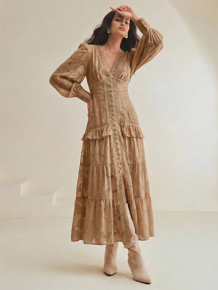 Rochie maxi SHEIN, kaki