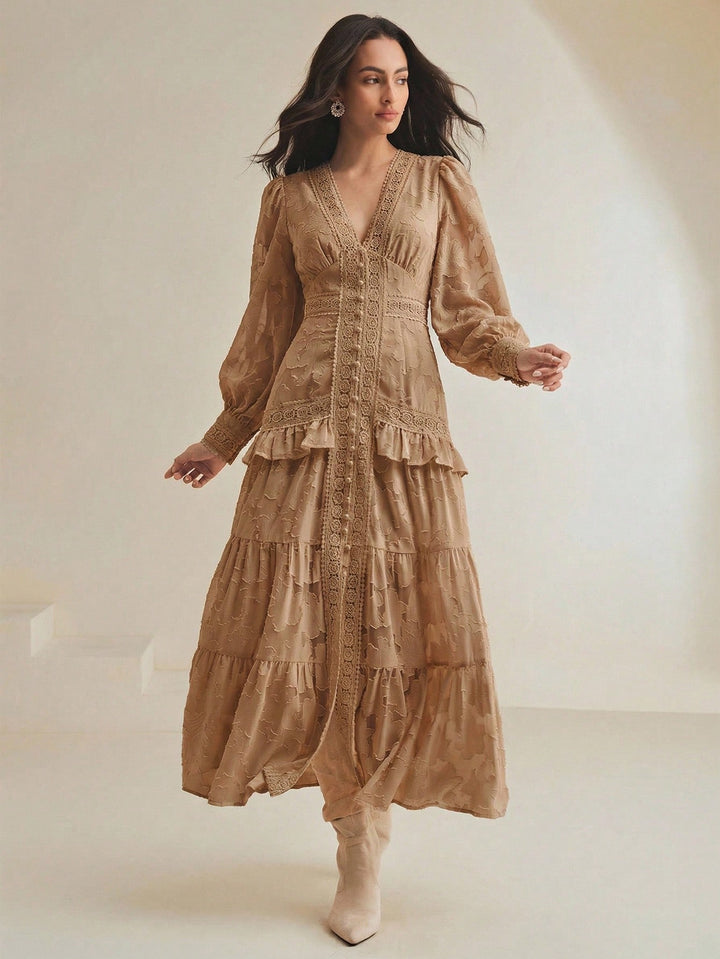 Rochie maxi SHEIN, kaki