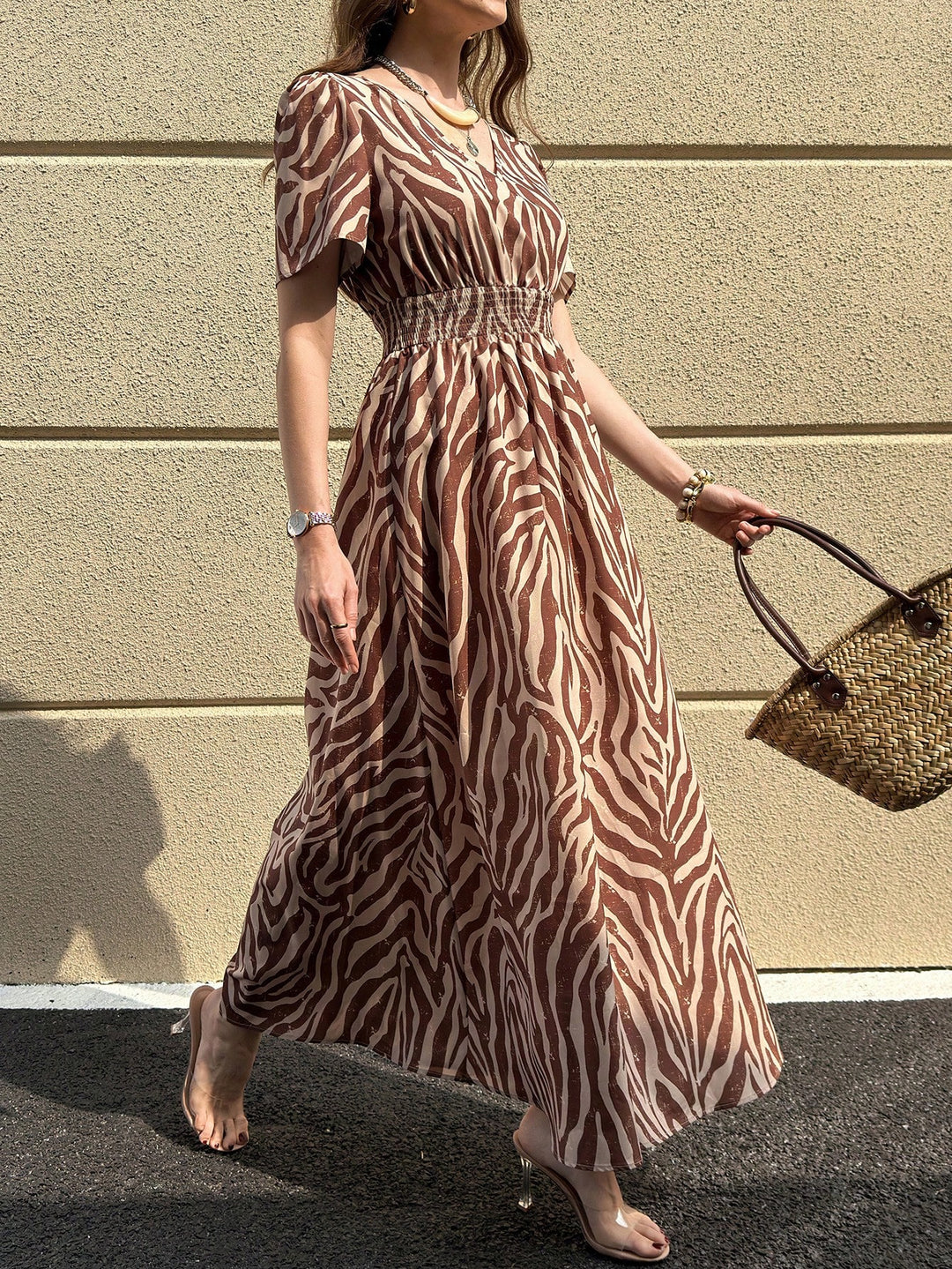 Rochie maxi SHEIN, maro