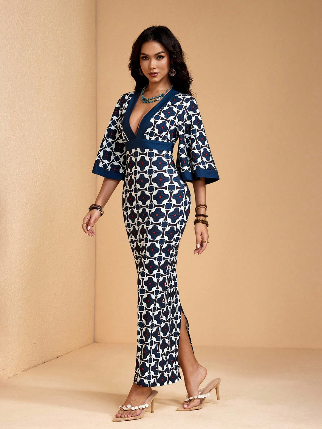 Rochie maxi SHEIN, mix culori