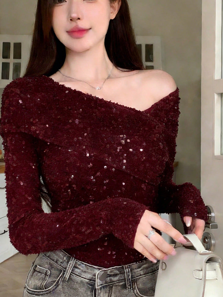 SHEIN blúz, bordó