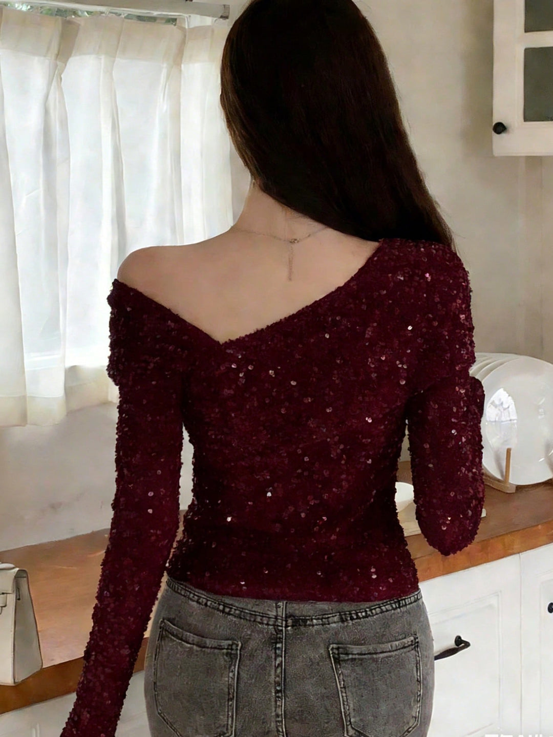 SHEIN blúz, bordó