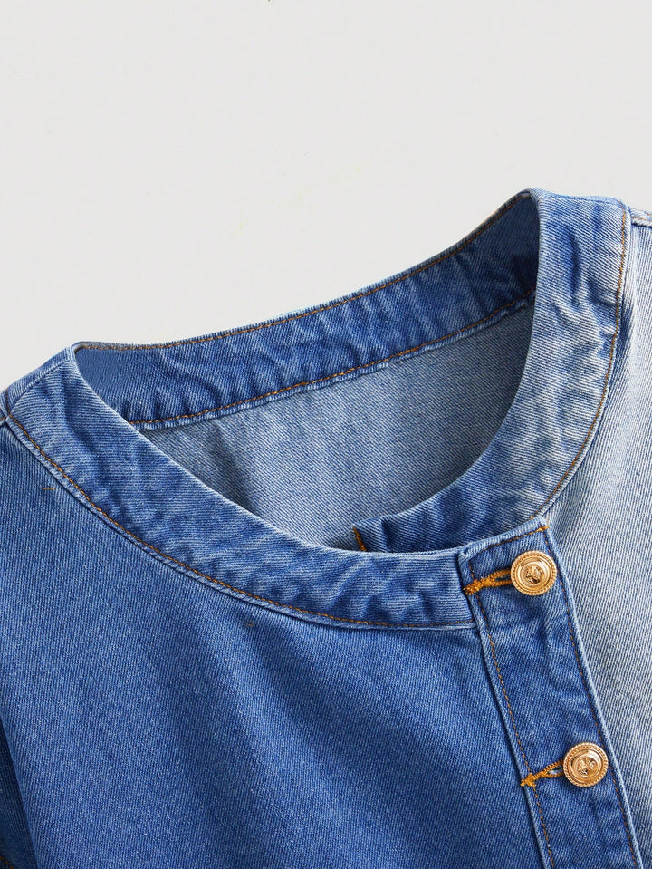 Jachetă din denim SHEIN, albastru