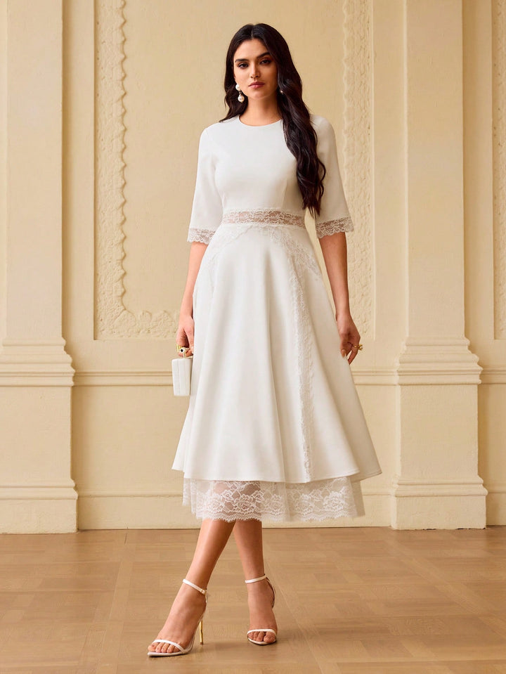 Rochie midi SHEIN, alb