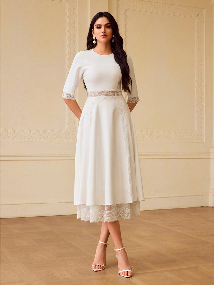 Rochie midi SHEIN, alb