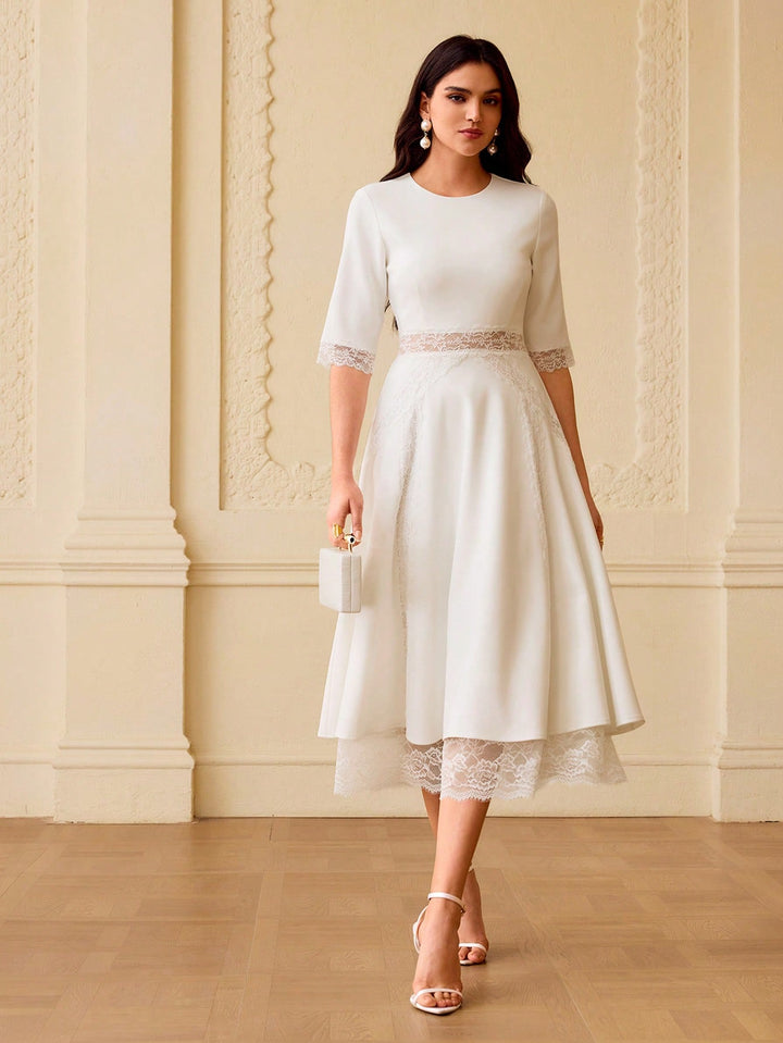 Rochie midi SHEIN, alb