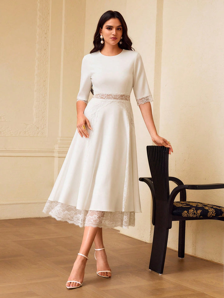 Rochie midi SHEIN, alb