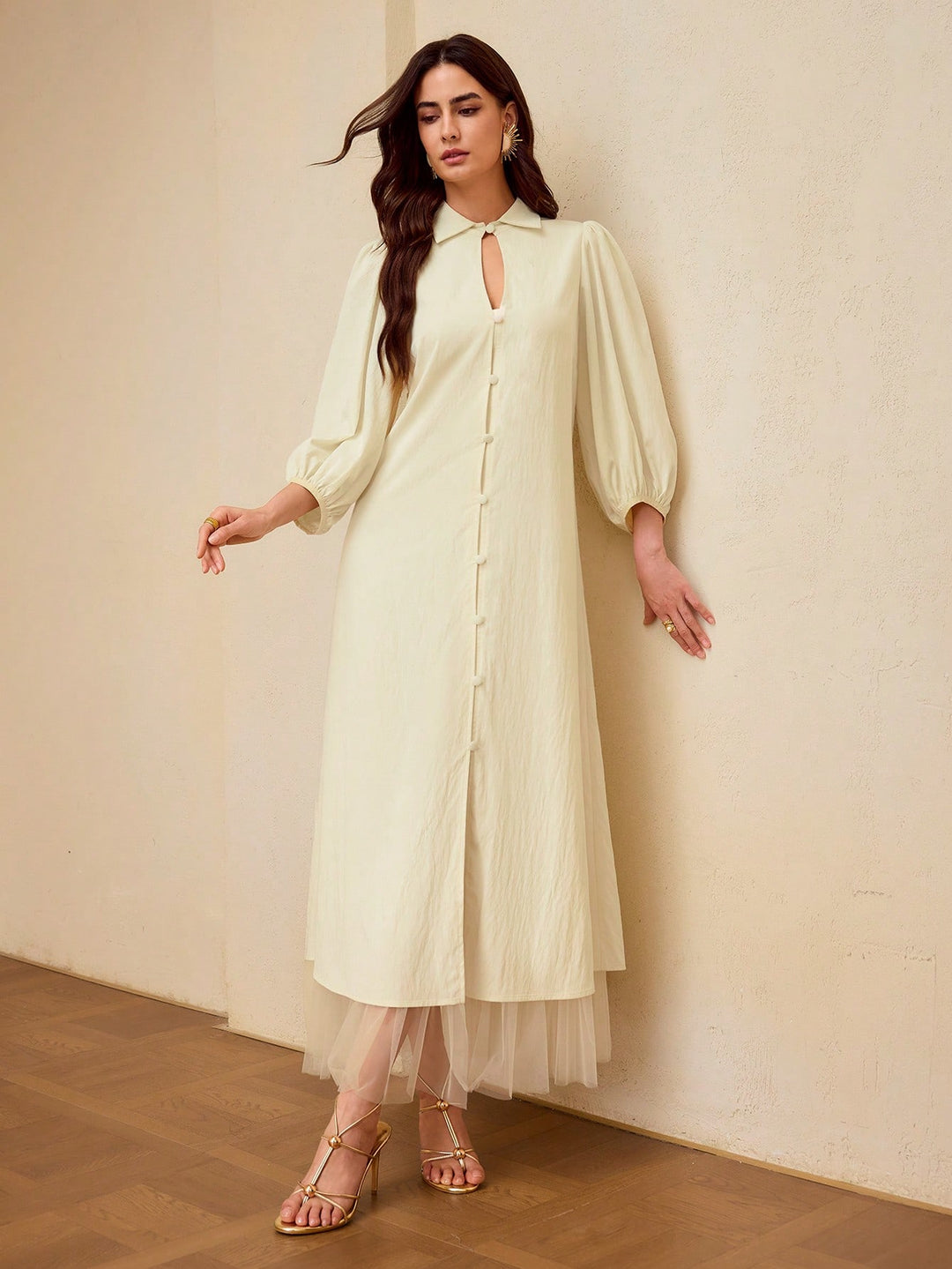 Rochie maxi SHEIN, bej
