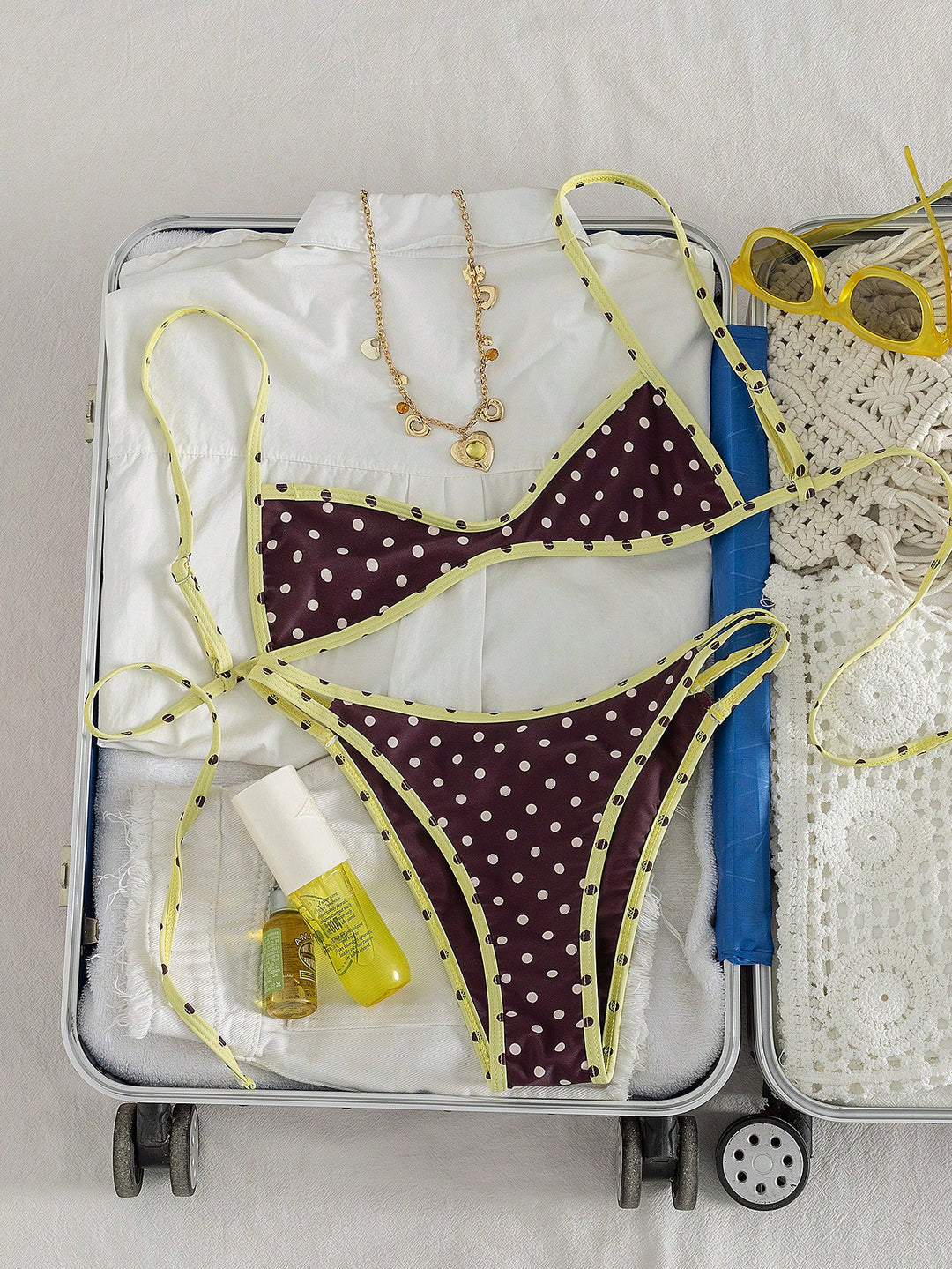 SHEIN bikinyszett, barna