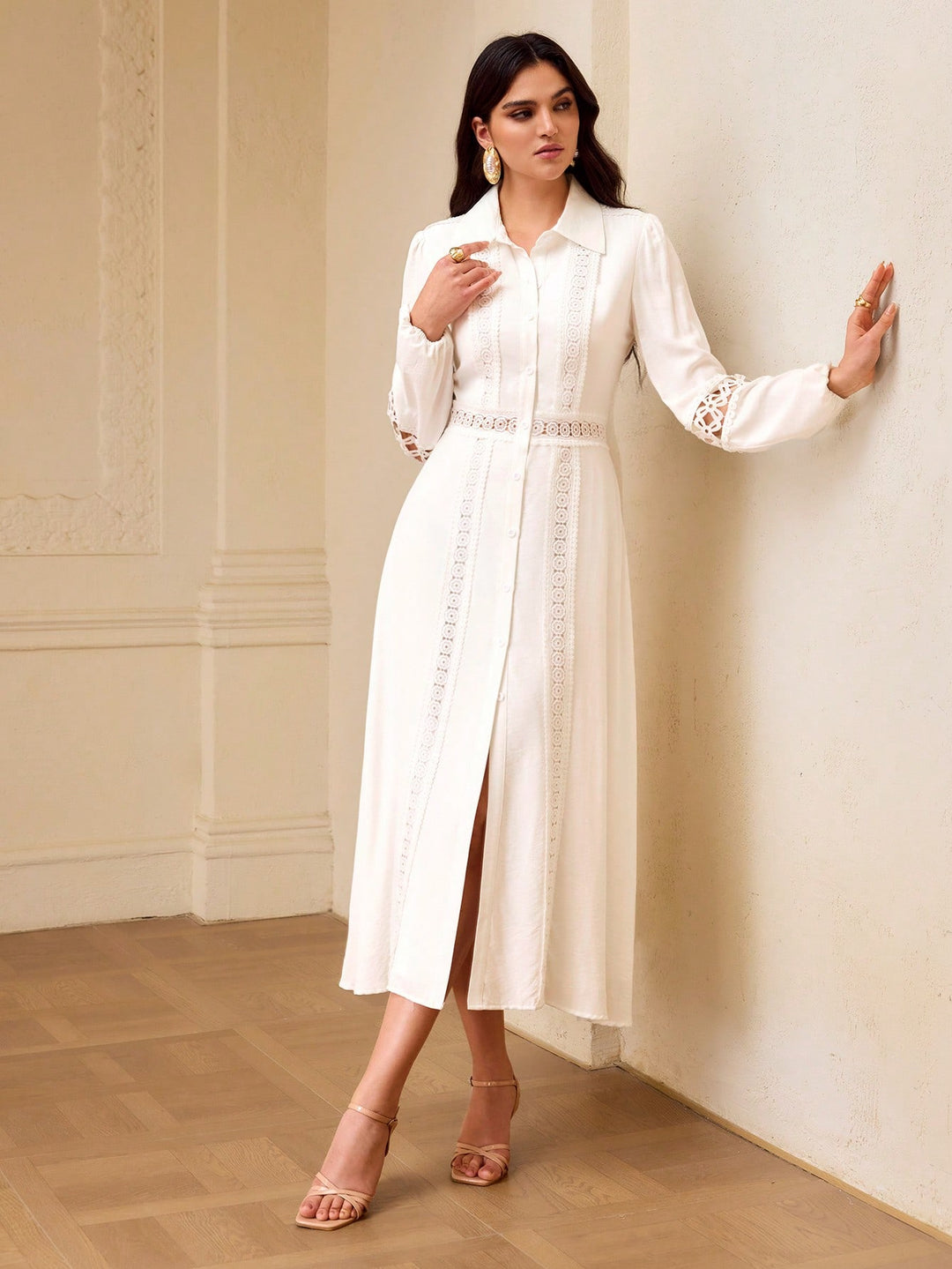 Rochie midi SHEIN, alb