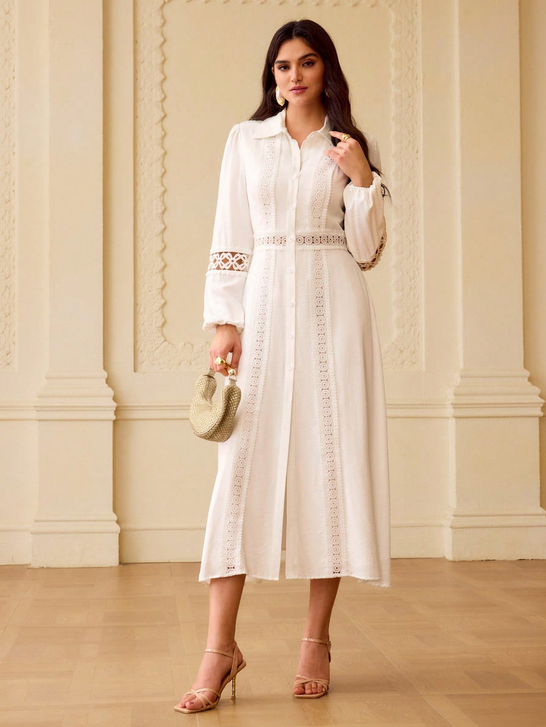 Rochie midi SHEIN, alb