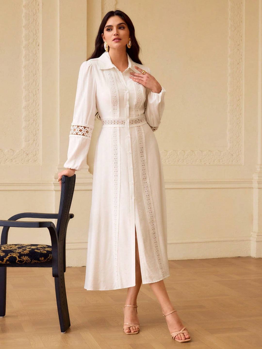 Rochie midi SHEIN, alb
