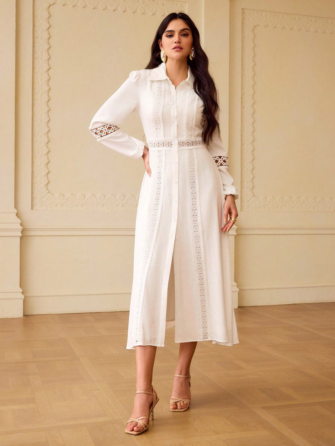 Rochie midi SHEIN, alb