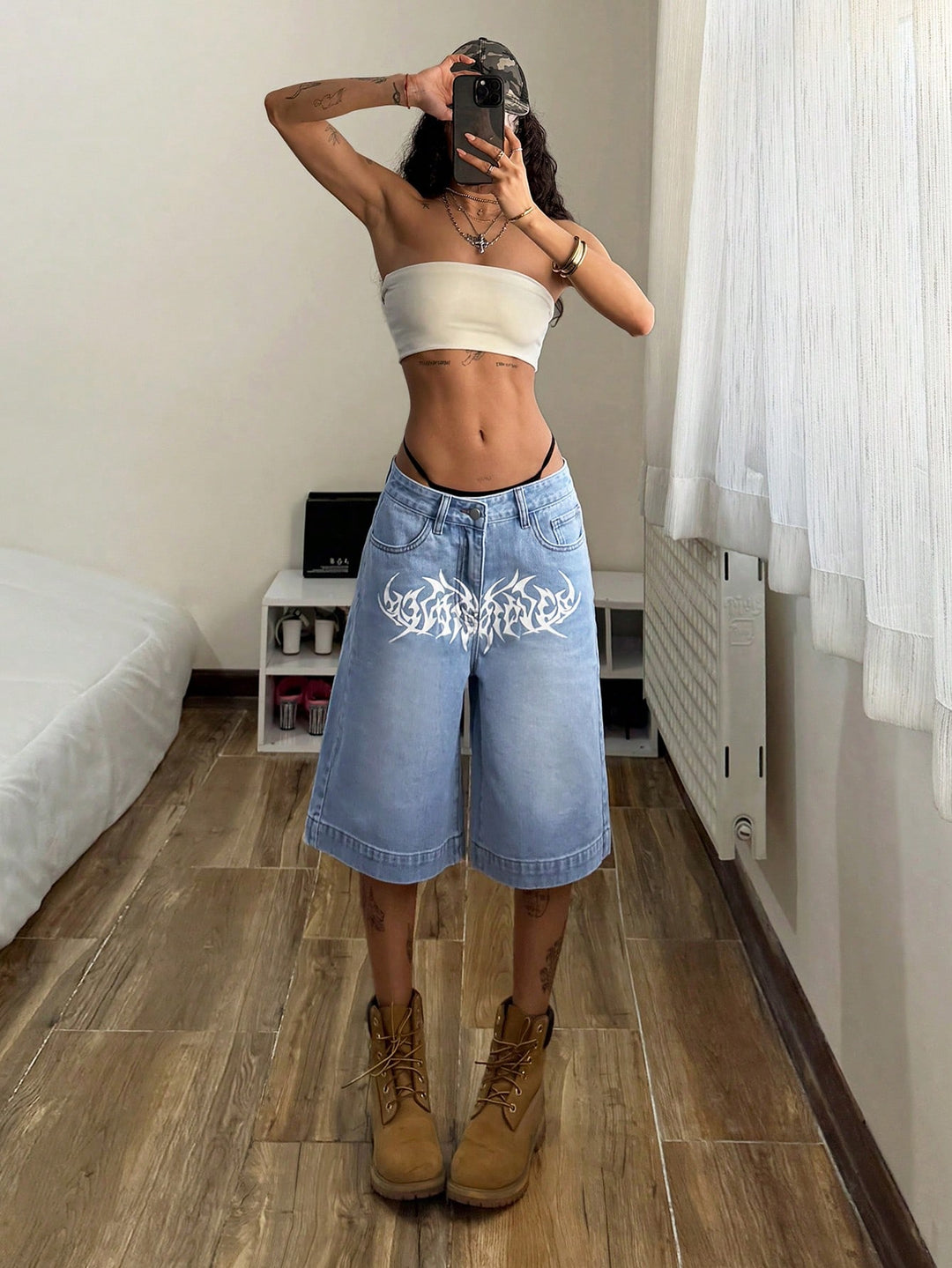 Pantaloni scurți SHEIN, albastru