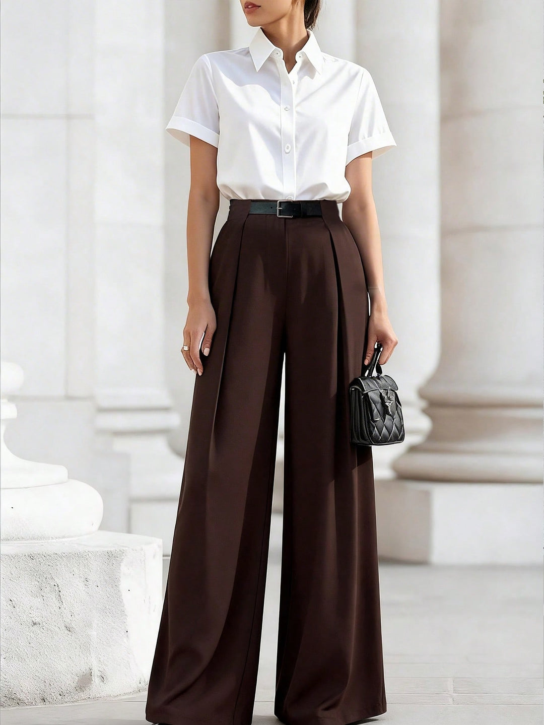 Pantaloni SHEIN, maro