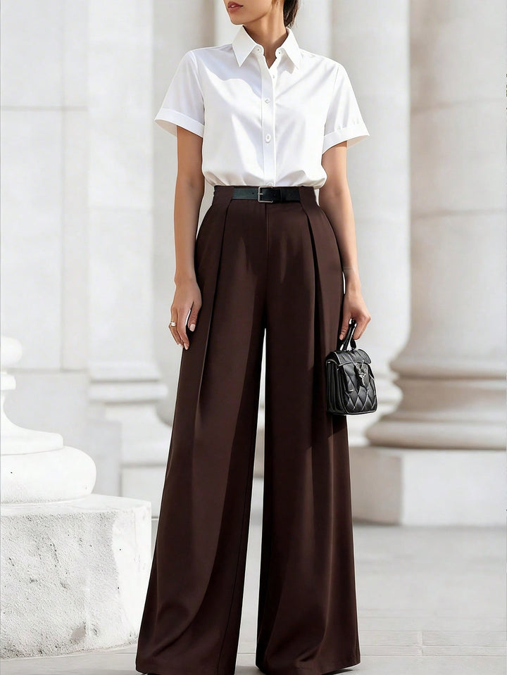 Pantaloni SHEIN, maro