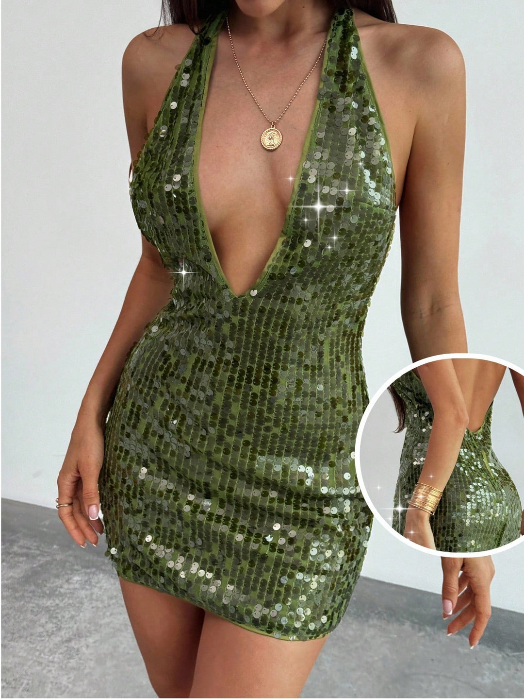 Rochie mini SHEIN, verde