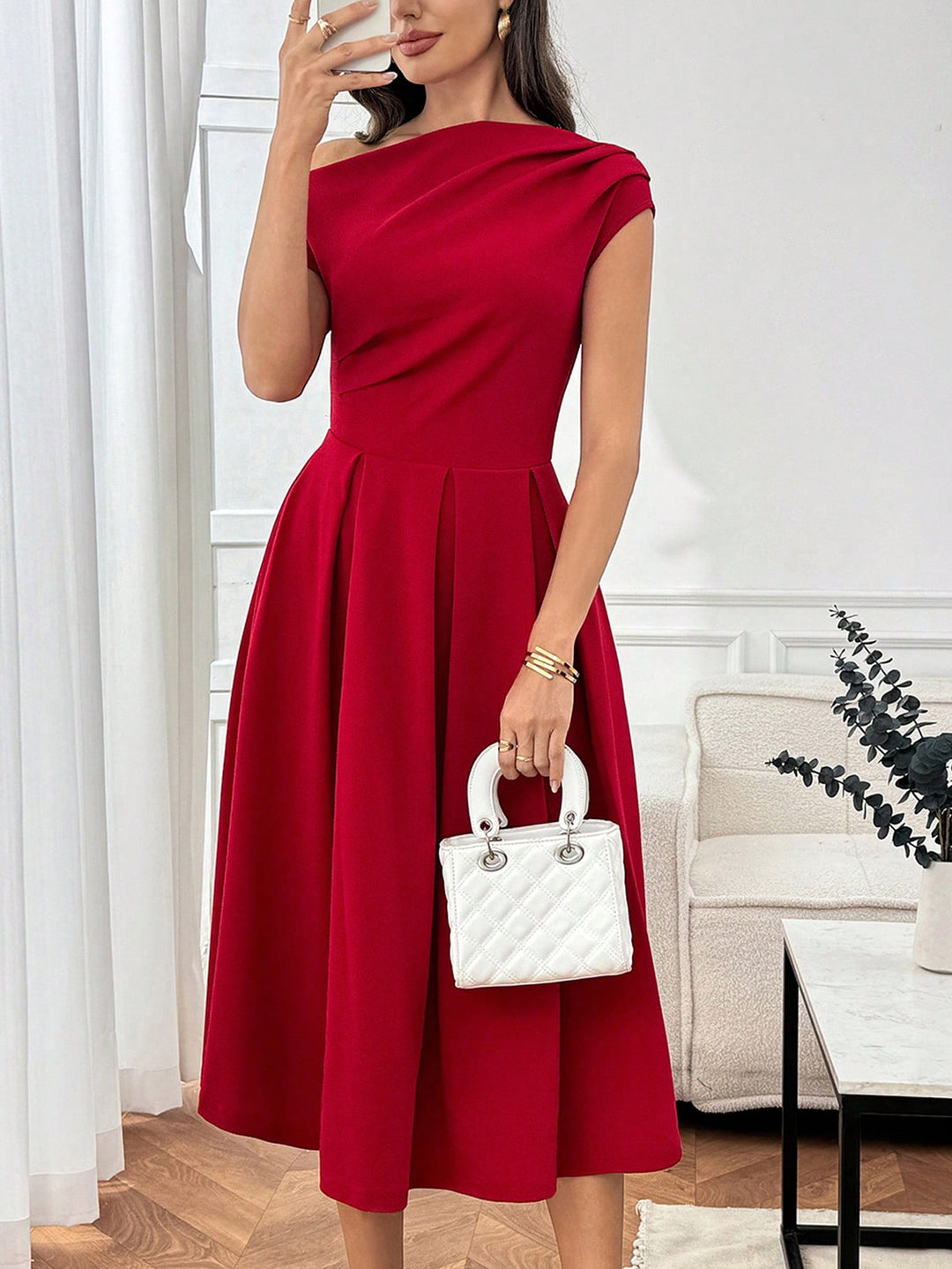 Rochie midi SHEIN, roșu