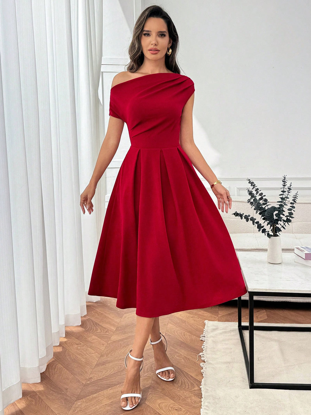 Rochie midi SHEIN, roșu