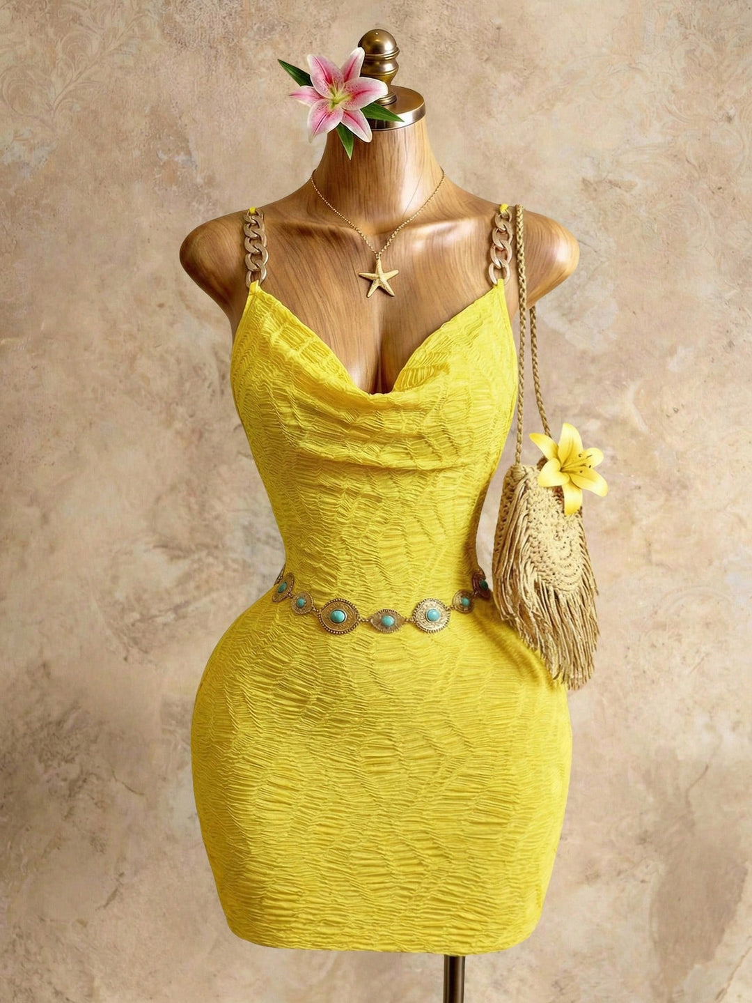 Rochie scurtă SHEIN, galben