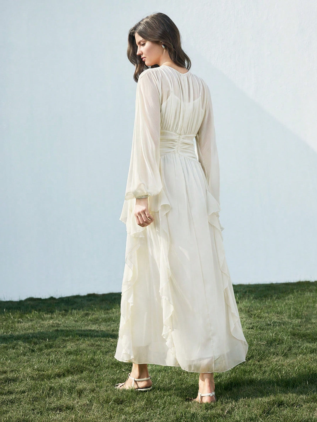 Rochie maxi SHEIN, crem