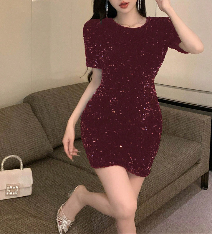 SHEIN mini ruha, bordó
