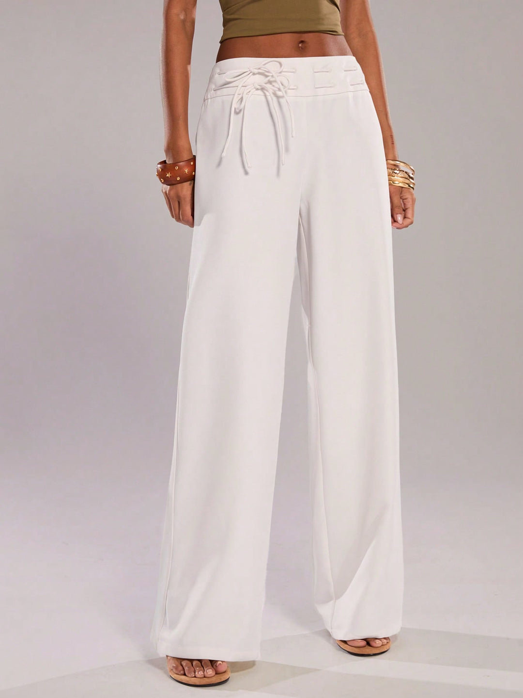 Pantaloni SHEIN, alb