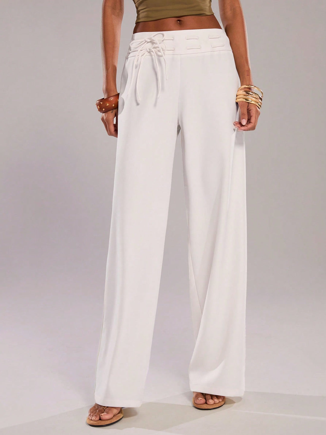 Pantaloni SHEIN, alb