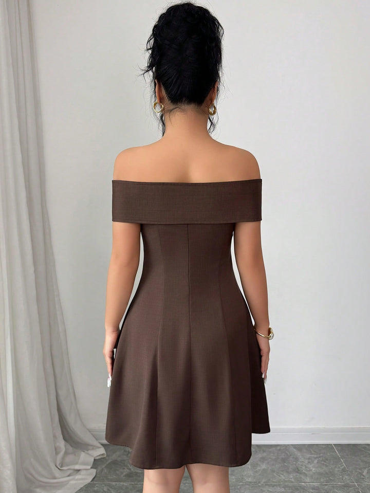 Rochie scurtă SHEIN, maro