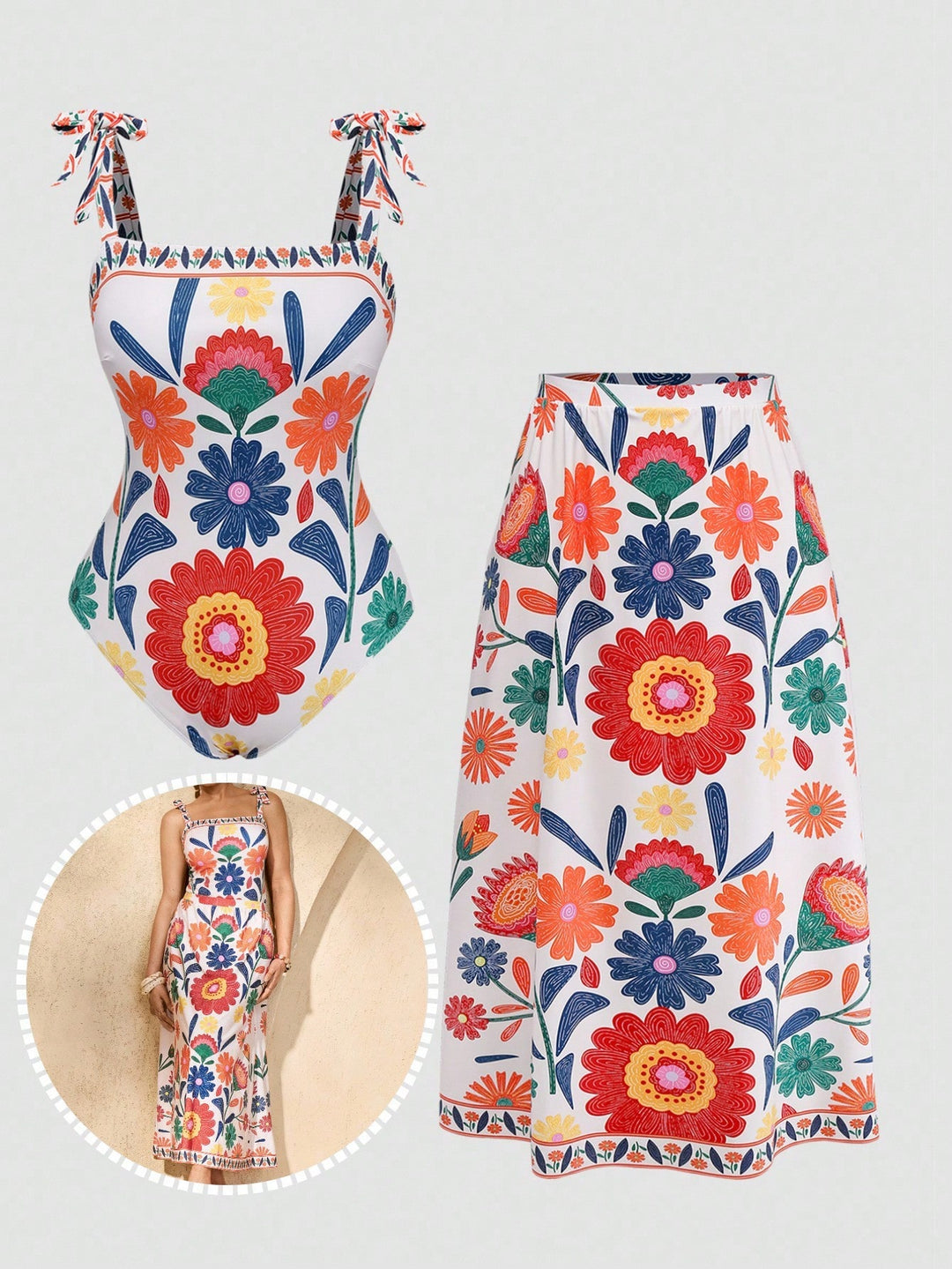 Costum de baie SHEIN, mix culori