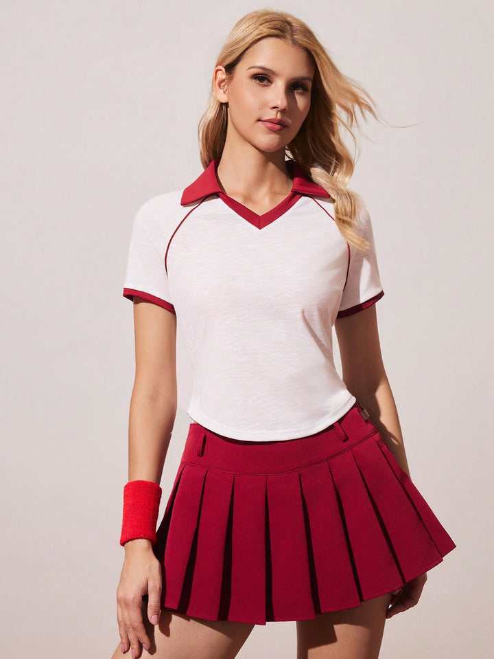 Tricou polo sport SHEIN, alb