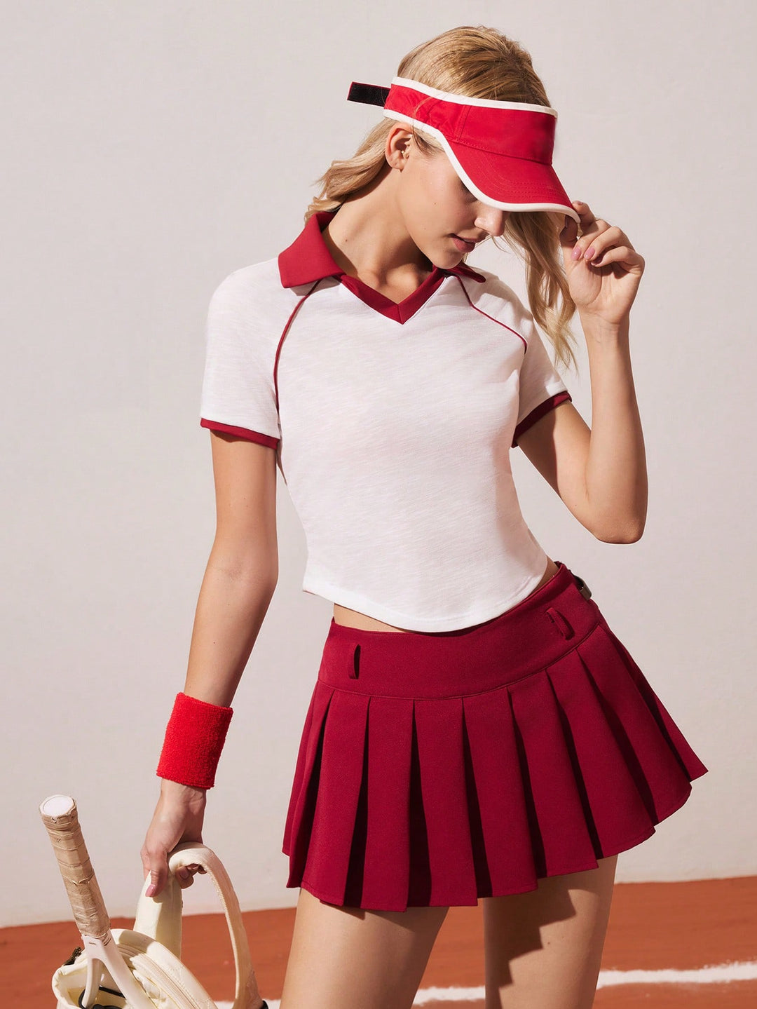 Tricou polo sport SHEIN, alb