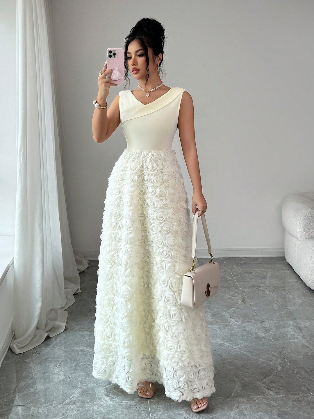 Rochie maxi SHEIN, bej