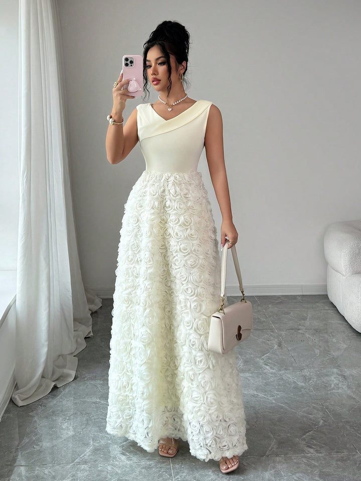 Rochie maxi SHEIN, bej