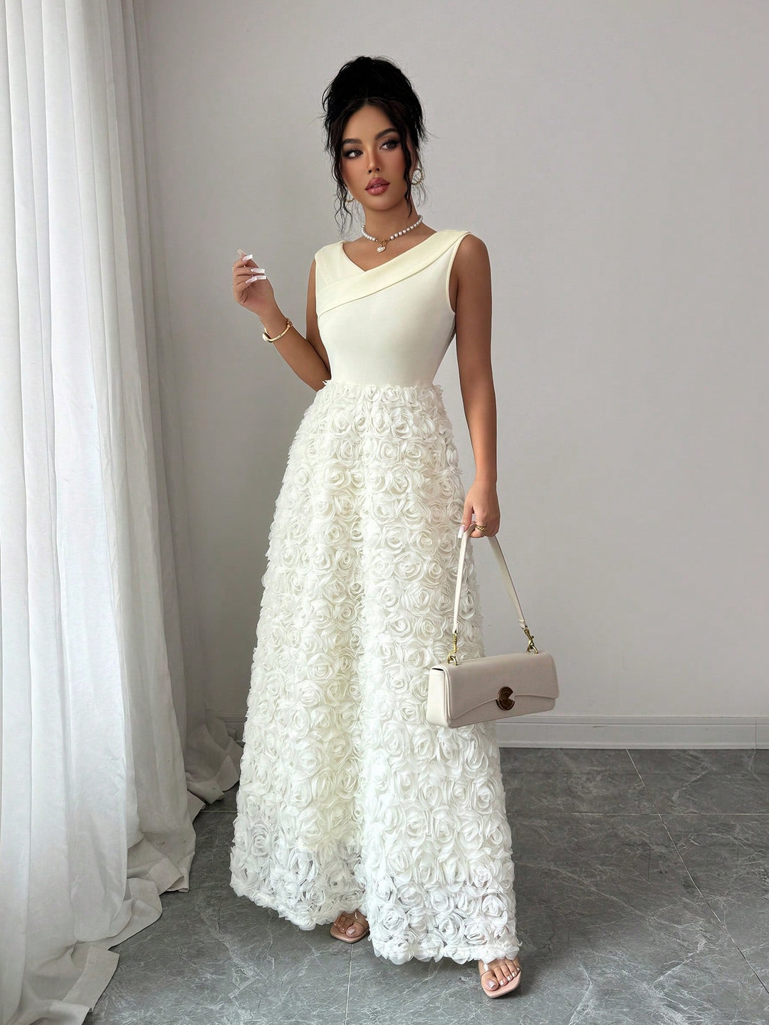 Rochie maxi SHEIN, bej