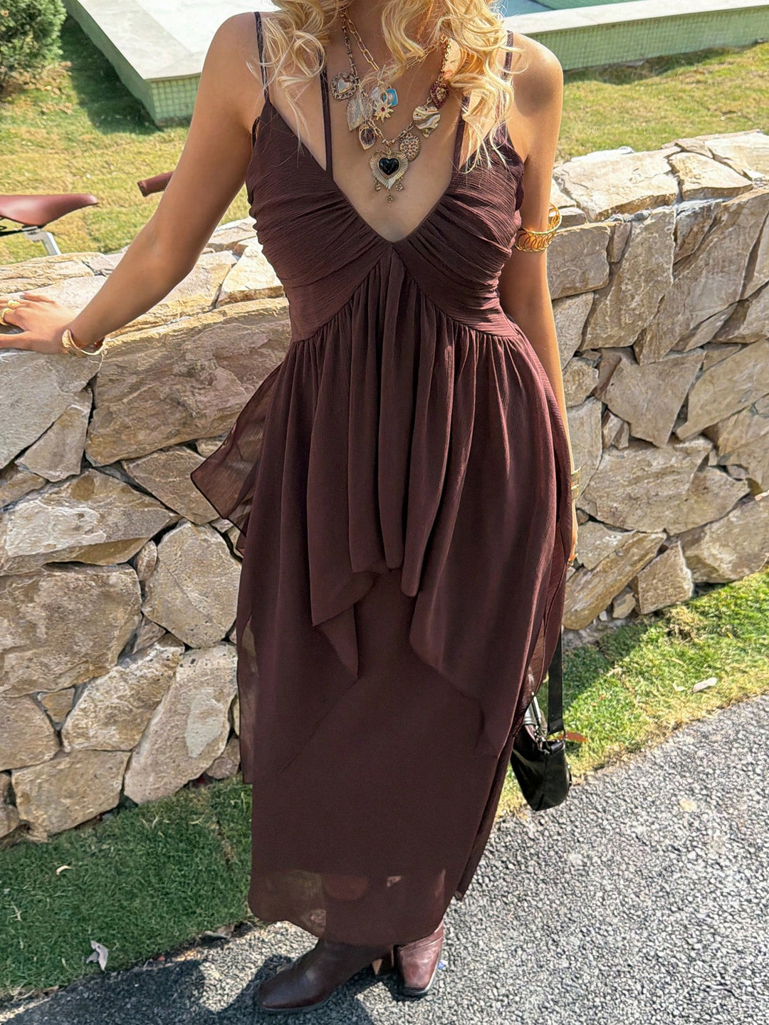 Rochie midi SHEIN, vișiniu