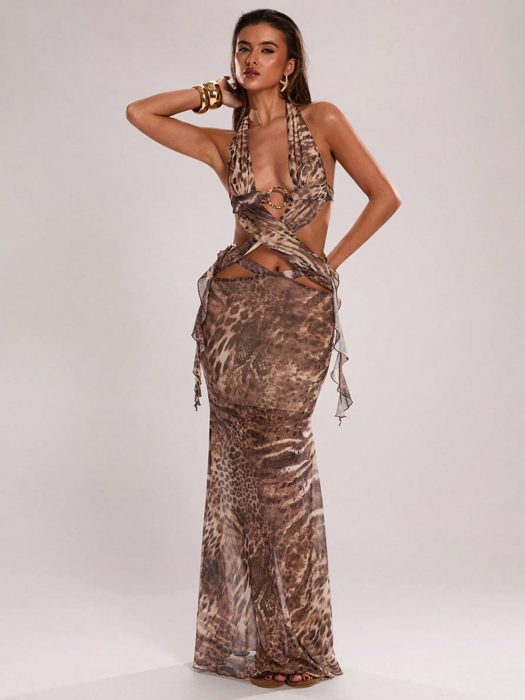 Rochie maxi SHEIN, maro