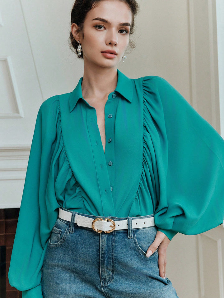Bluza elegantă SHEIN, verde