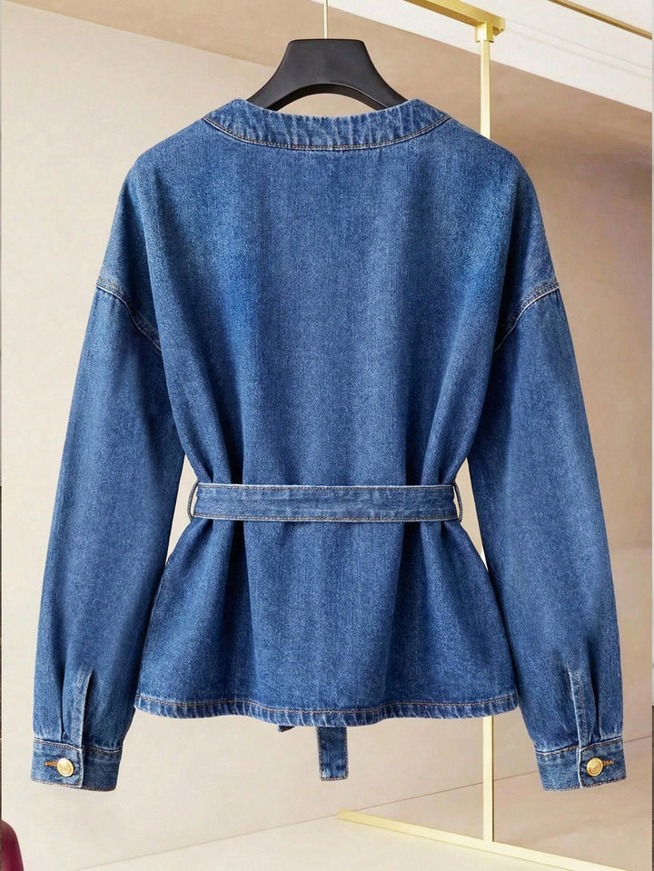 Jachetă din denim SHEIN, albastru
