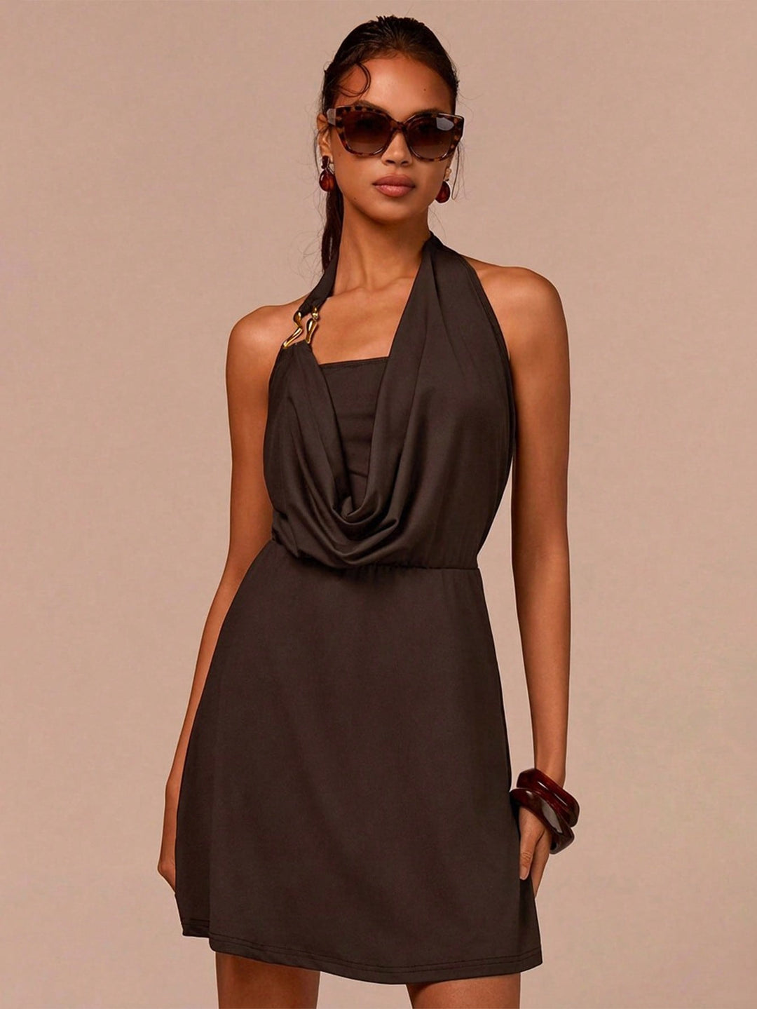 Rochie scurtă SHEIN, maro