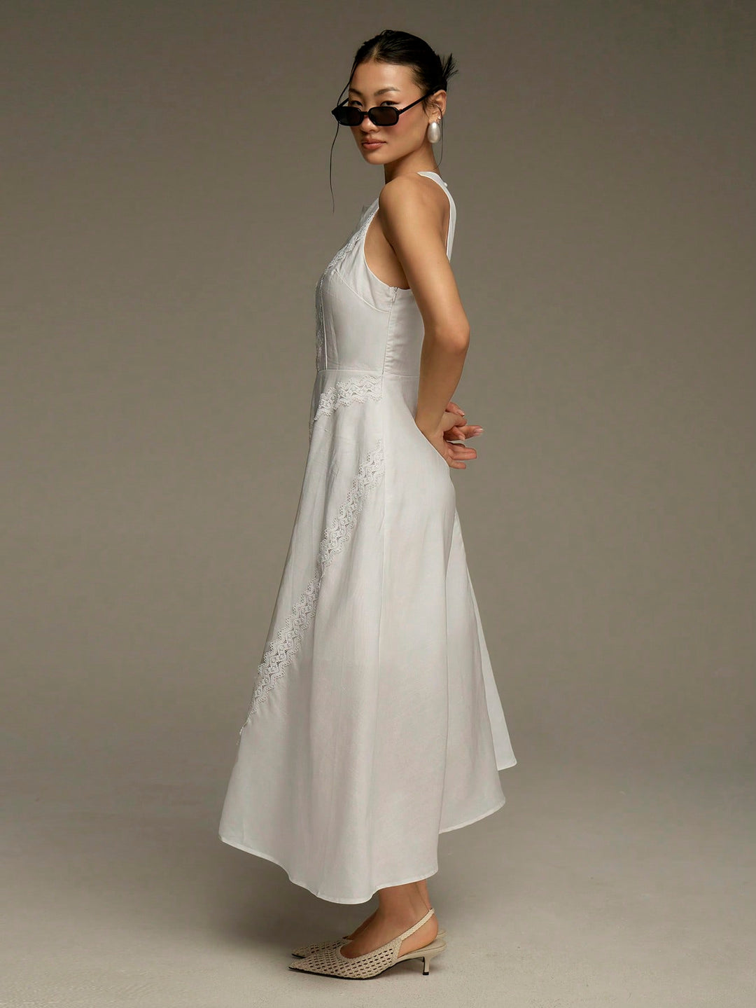 Rochie midi SHEIN, alb