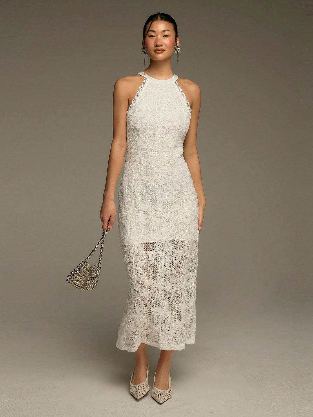 Rochie midi SHEIN, alb