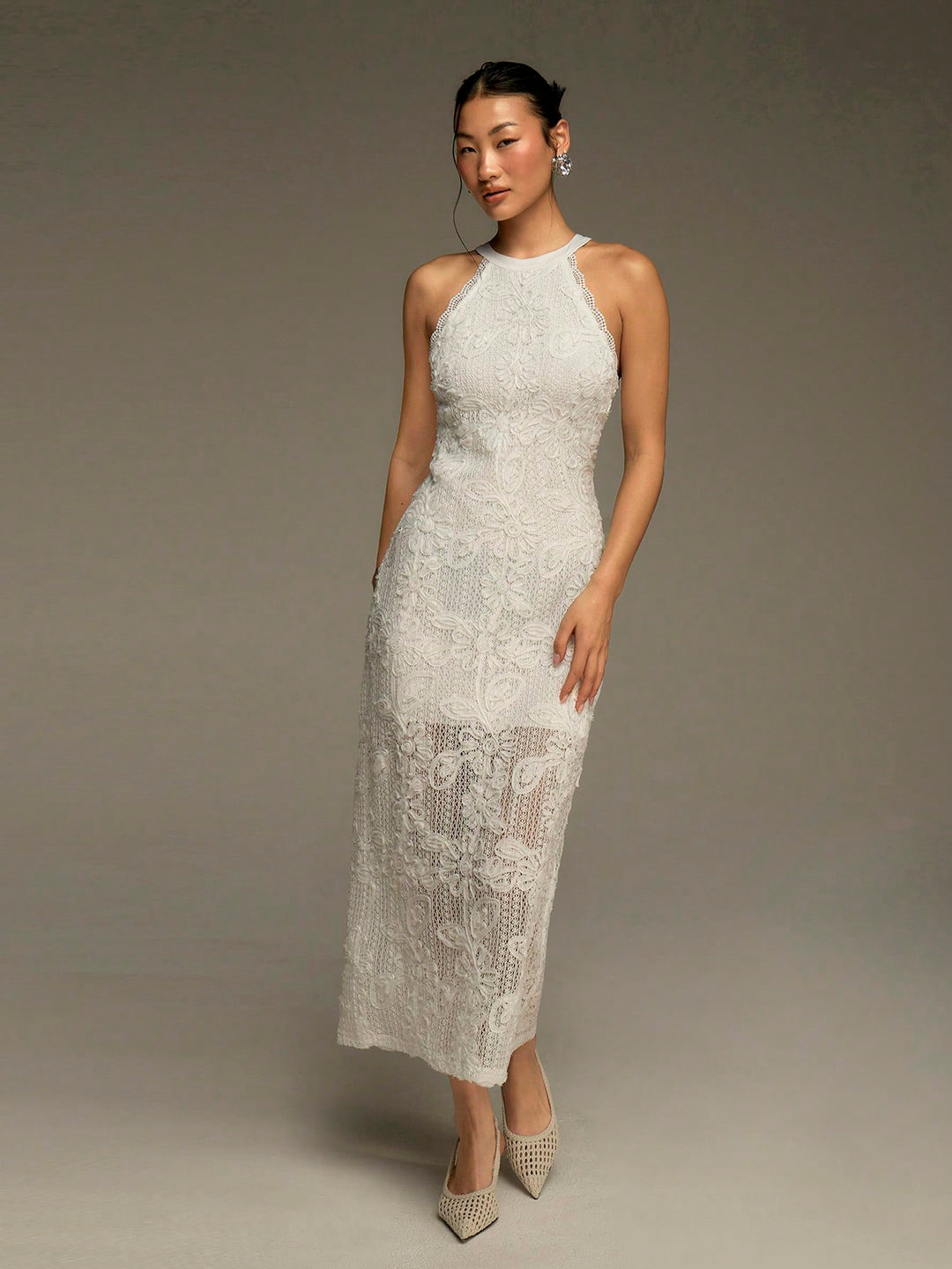 Rochie midi SHEIN, alb